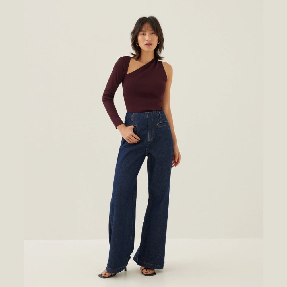 NWT Kaylee Asymmetrical Top (Cocoa)